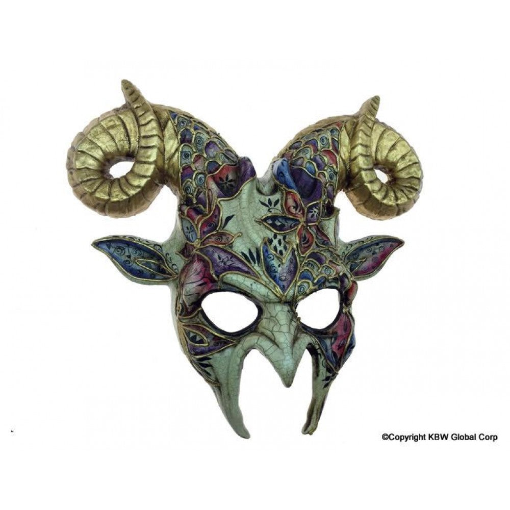 Goat Eurpoean Venetian Style Mask - Gold