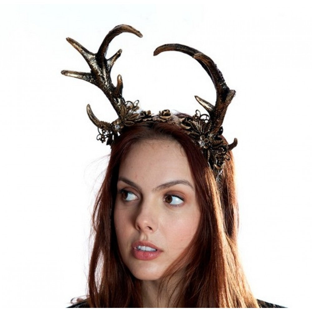 Gold Rustic Antler Headband