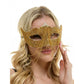 Gold Rhinestone Half Mask w/ Chain