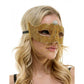 Gold Rhinestone Half Mask w/ Chain