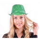 Green Fedora Hat with Lights