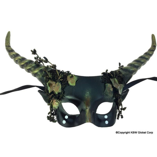 Green Forest Mask W/Horns