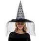 Halloween Witch Hat - Black & Silver