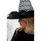 Halloween Witch Hat - Black & Silver