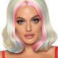 14" Harley Way Bob Wig: Blonde w/ Pink & Blue
