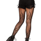 Kelly Flame Fishnet Tights - Black