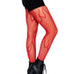 Kelly Flame Fishnet Tights - Red
