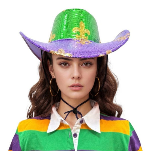 Mardi Gras Cowboy Hat