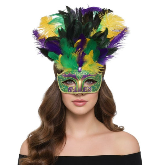 Mardi Gras Feathered Mask
