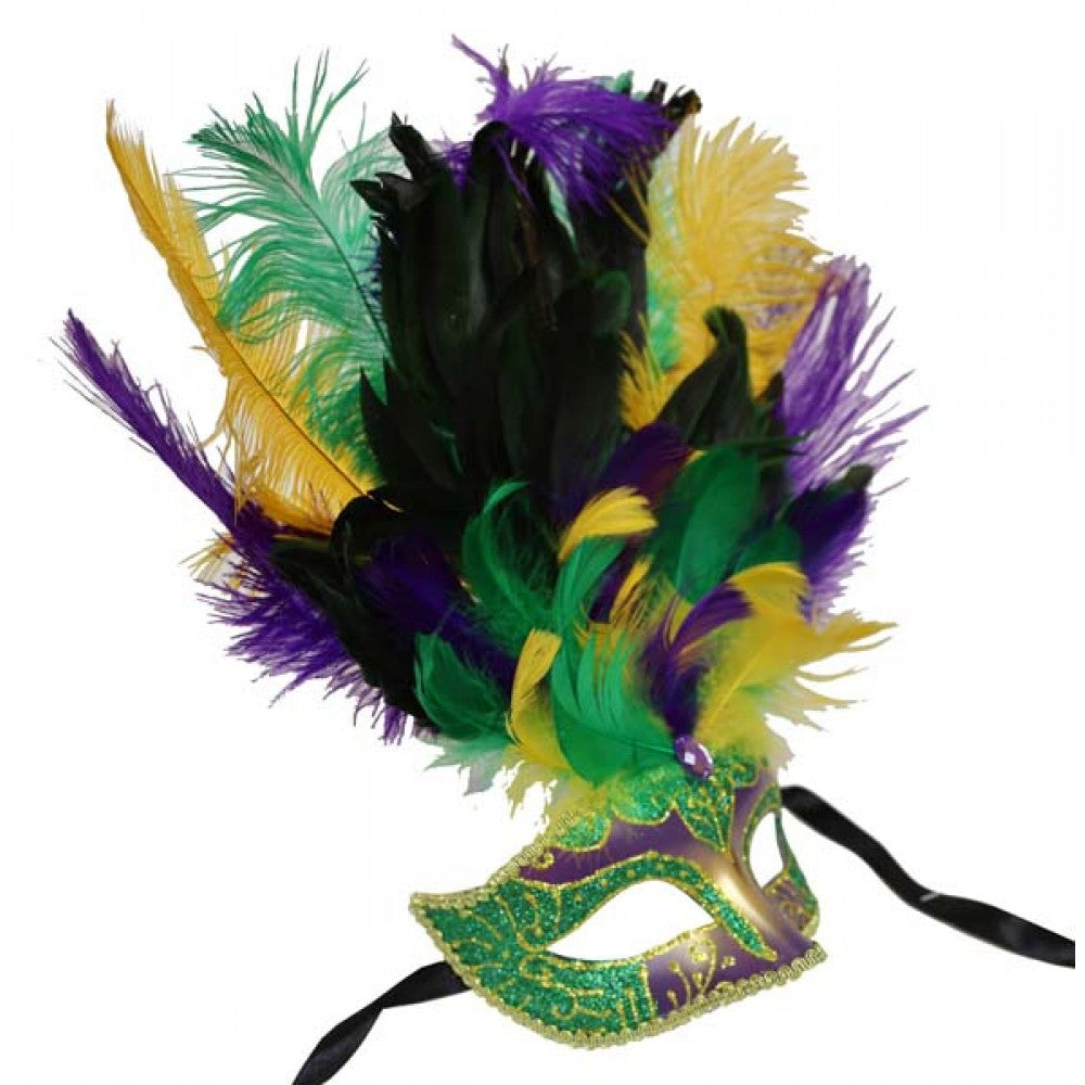 Mardi Gras Feathered Mask