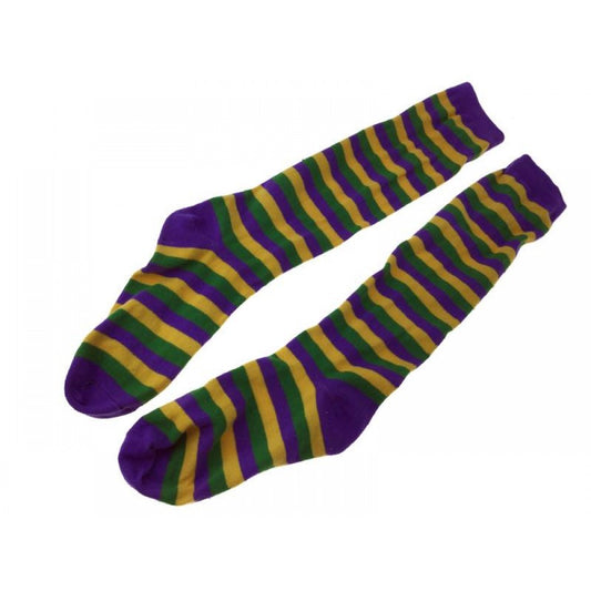 Mardi Gras Striped PGG Crew Socks