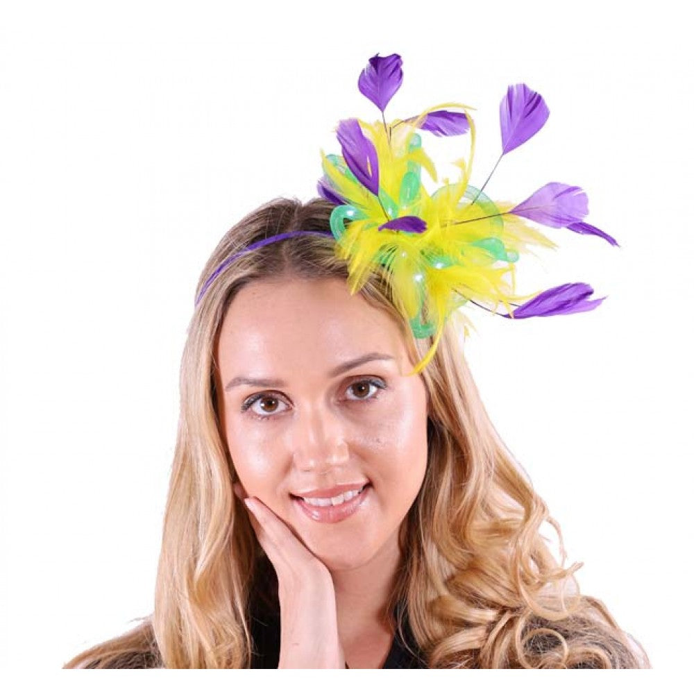 Mardi Gras Feathered Headband