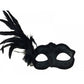 Mask w/ Side Rose and Feathers - Black