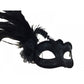 Mask w/ Side Rose and Feathers - Black