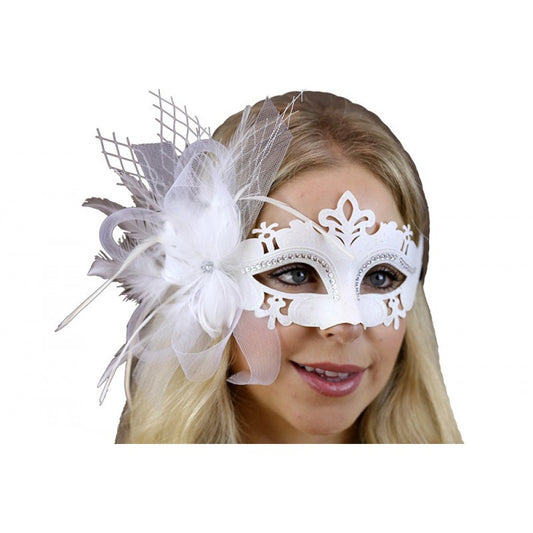 Masquerade mask With Flowered Veil Assortment