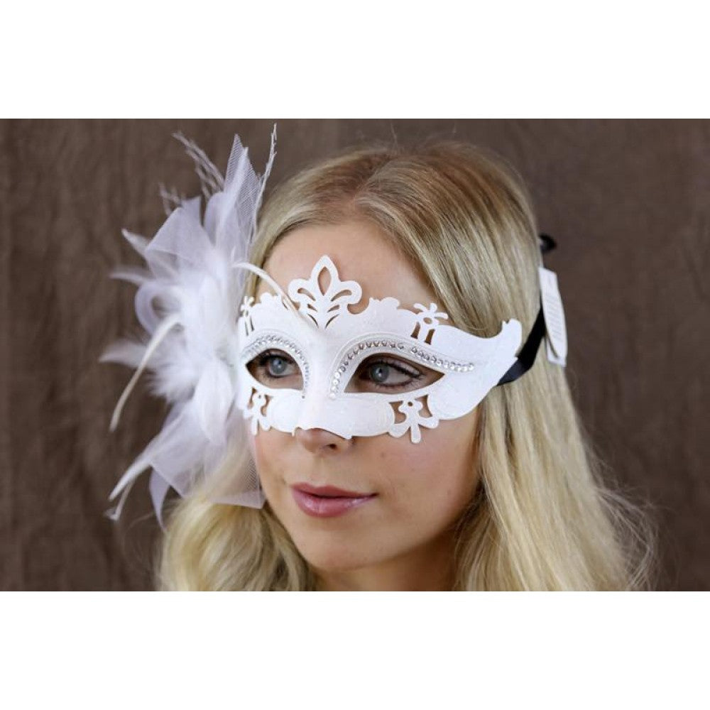 Masquerade mask With Flowered Veil Assortment