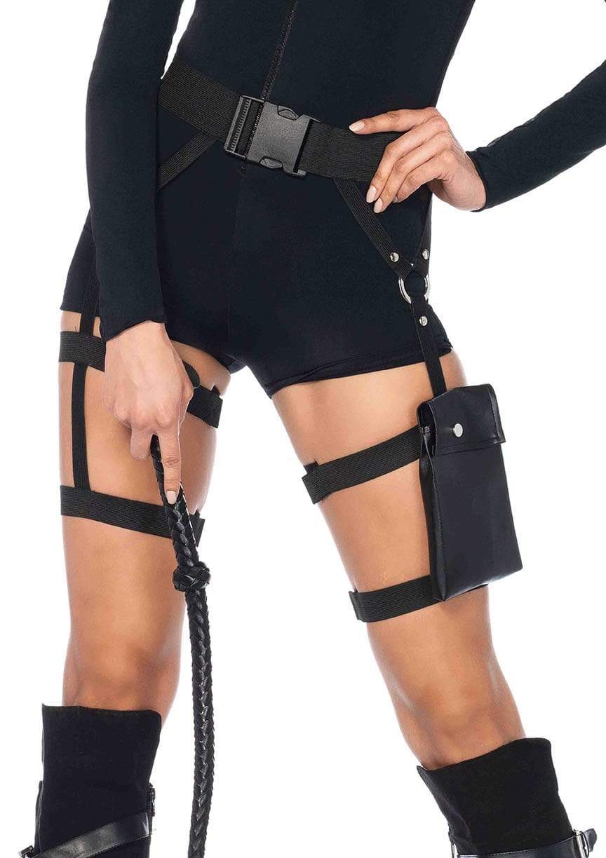 Multi strap garter utility belt O/S BLACK