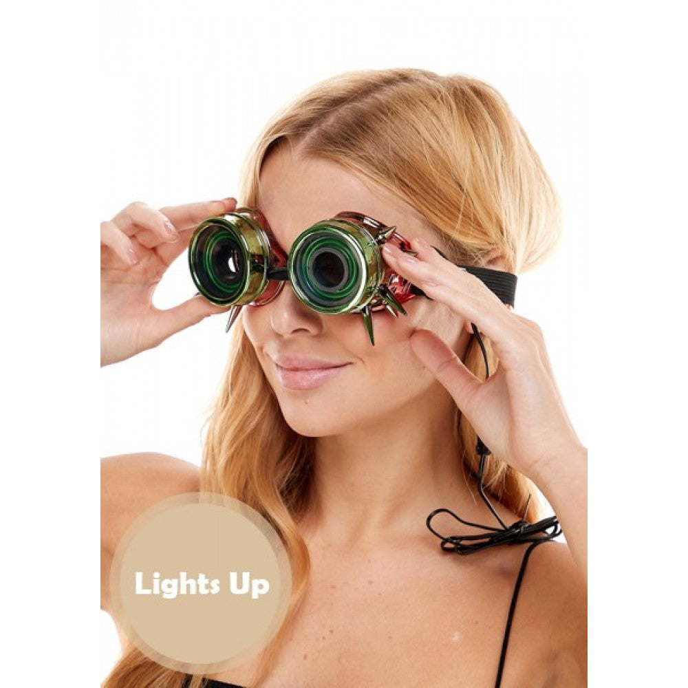 Neon Light Steampunk Rainbow Goggles