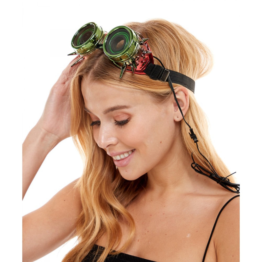 Neon Light Steampunk Rainbow Goggles