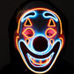 Neon Light-Up Rainbow Clown Mask
