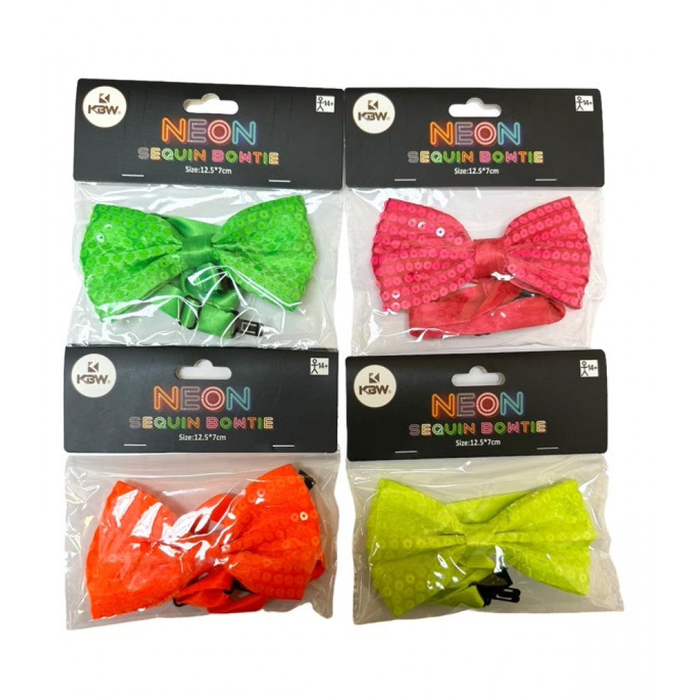 Neon Sequin Bowtie