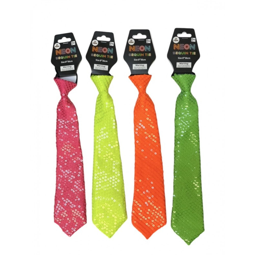 Neon Sequin Tie Assortment