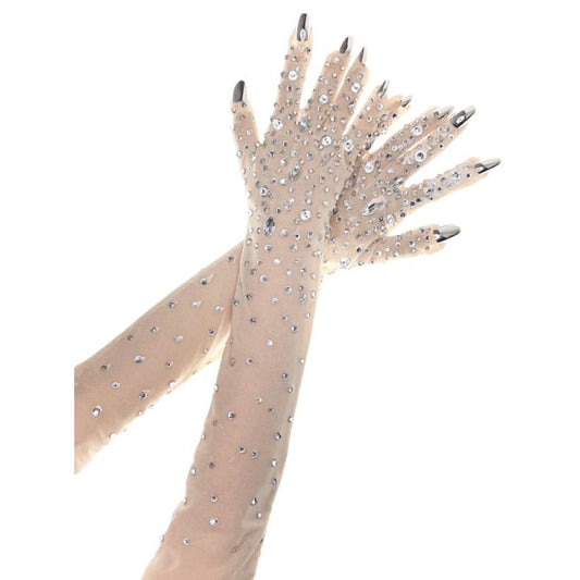 Nude Jeweled Gloves