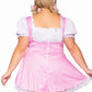 Women's Plus Gingham Dress: Pink/White