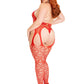 Plus Sizer Seamless Heart Net Suspender Bodystockings
