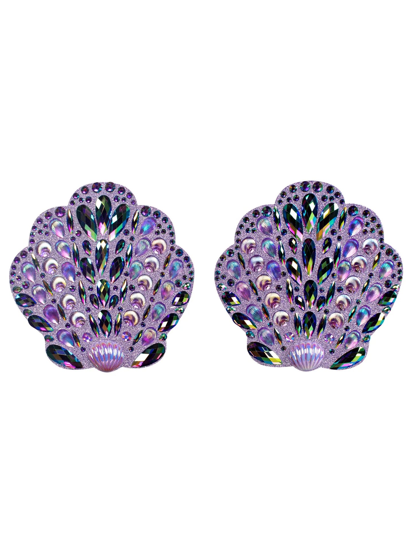 Purple Shell Adhesive Nipple Stickers