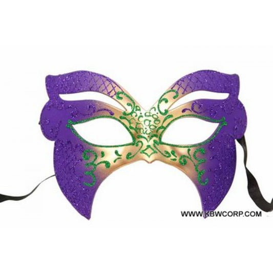 Purple and Green Glitter Mask