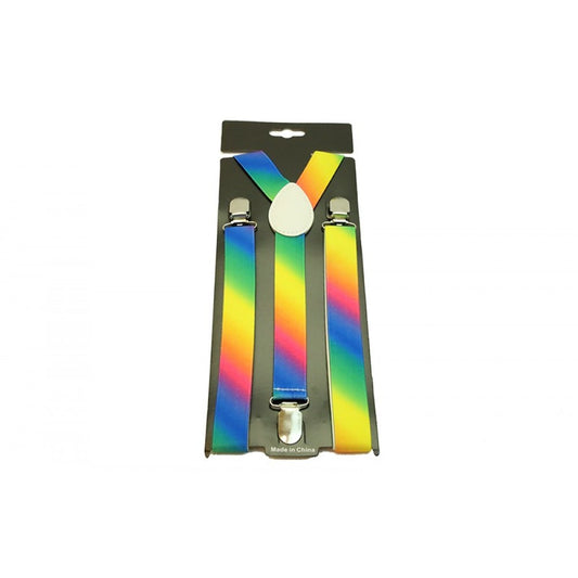 Rainbow Print Suspenders