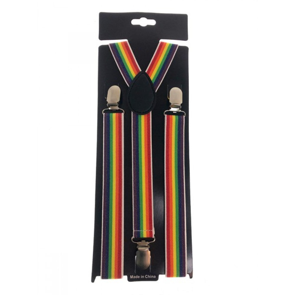 Rainbow Striped Suspenders