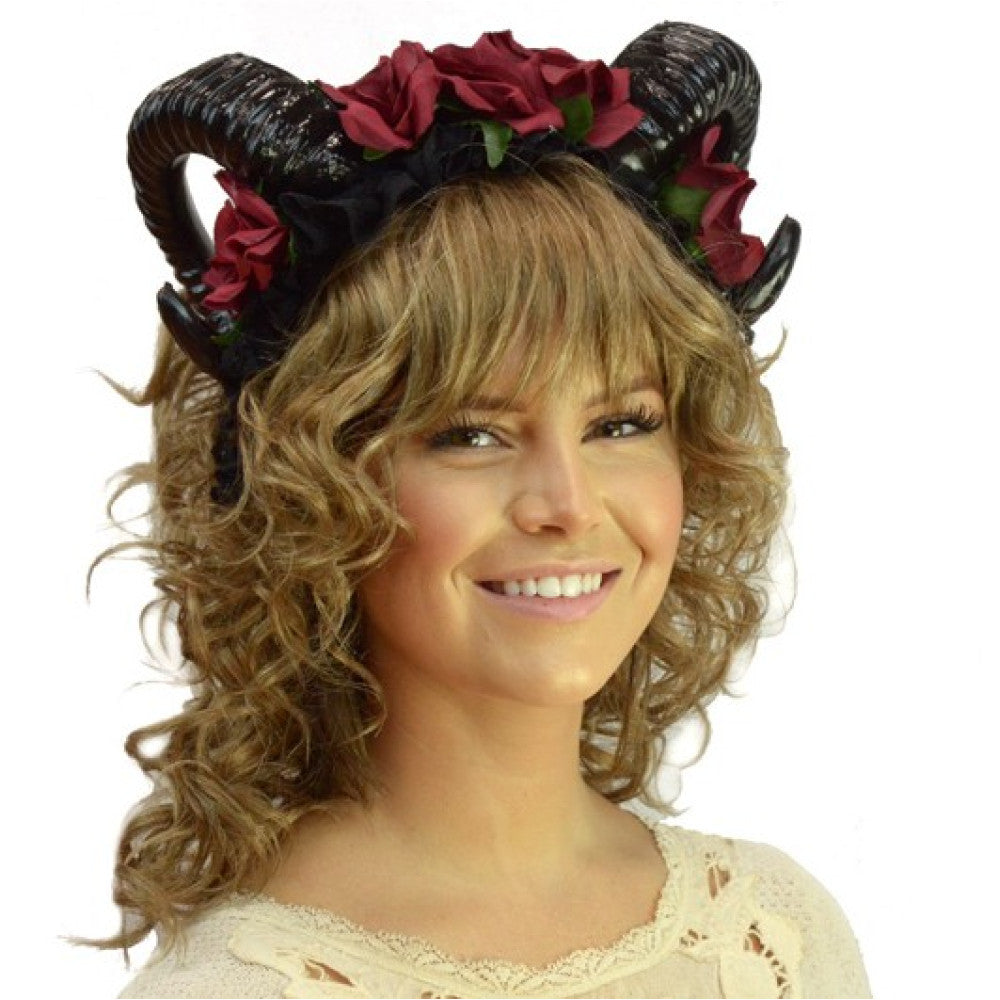 Ram Horn Headband - Black/Red