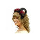 Ram Horn Headband - Black/Red