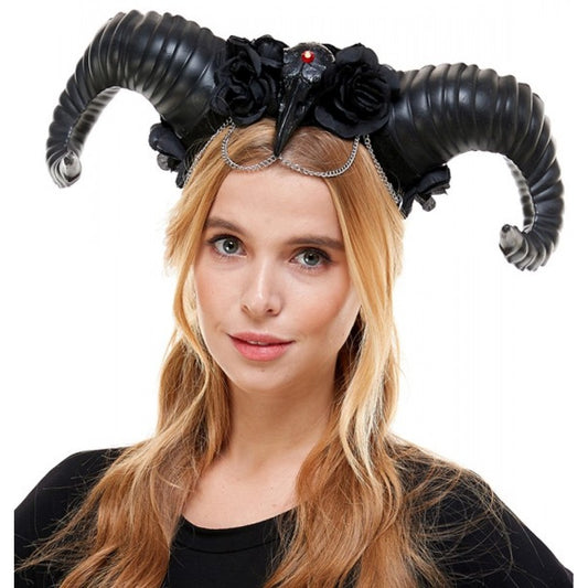 Ram Horn Headpiece - Black