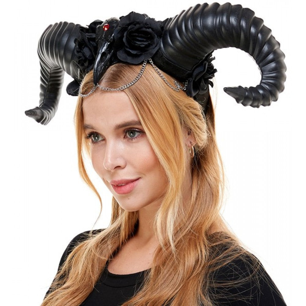 Ram Horn Headpiece - Black