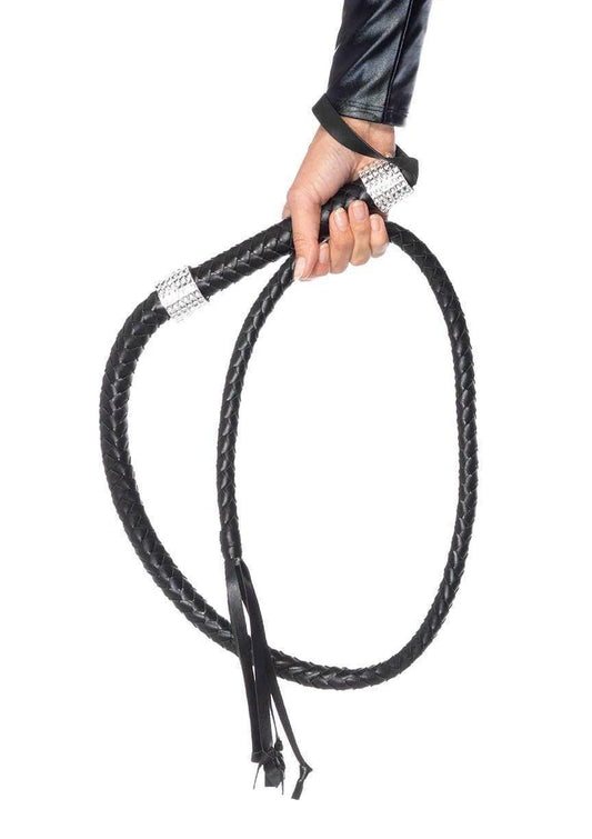 Rhinestone Handle Black Vixen Whip
