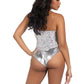 Sequin Boned Snap Crotch Bodysuit