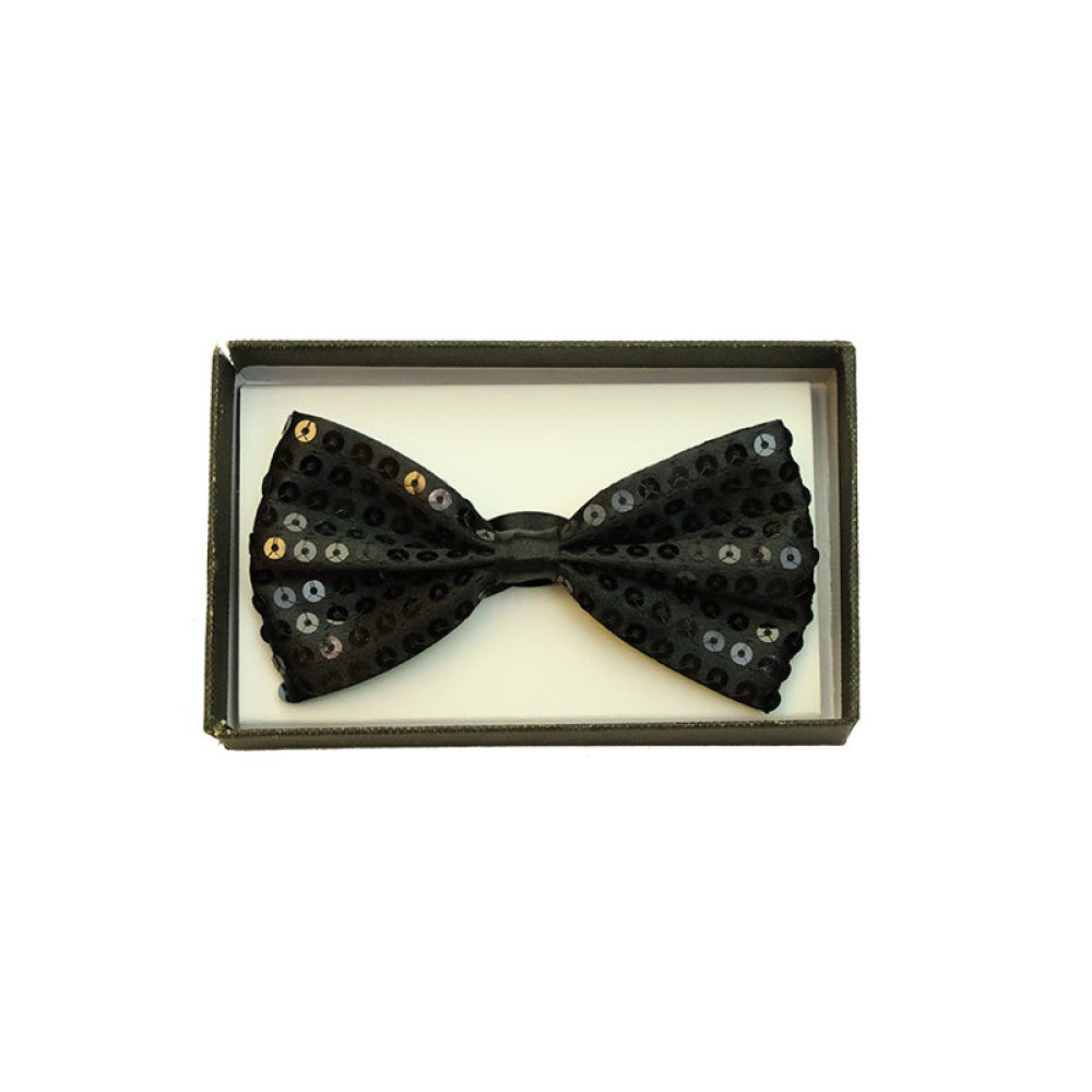 Sequin Bowtie - Black