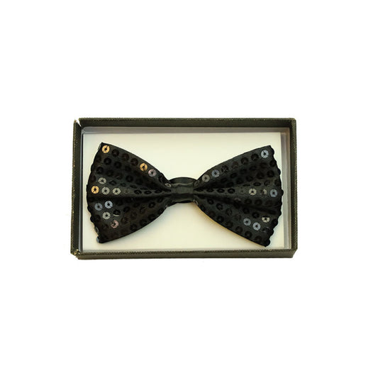 Sequin Bowtie - Black