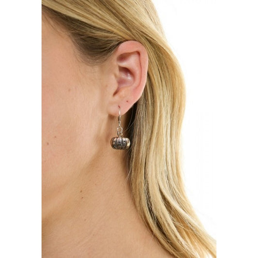 Silver Pumpkin Earrings