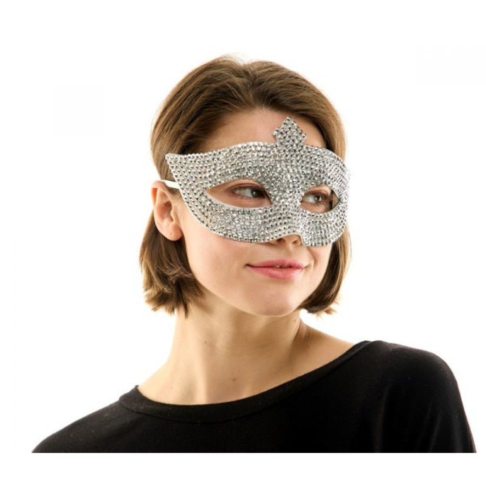 Silver Rhinestone Half Mask