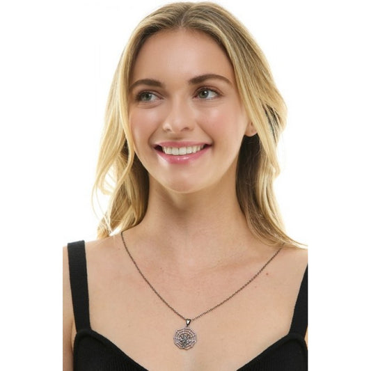Silver Spider Web Necklace