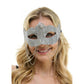 Silver Rhinestone Half Mask w/ Chain