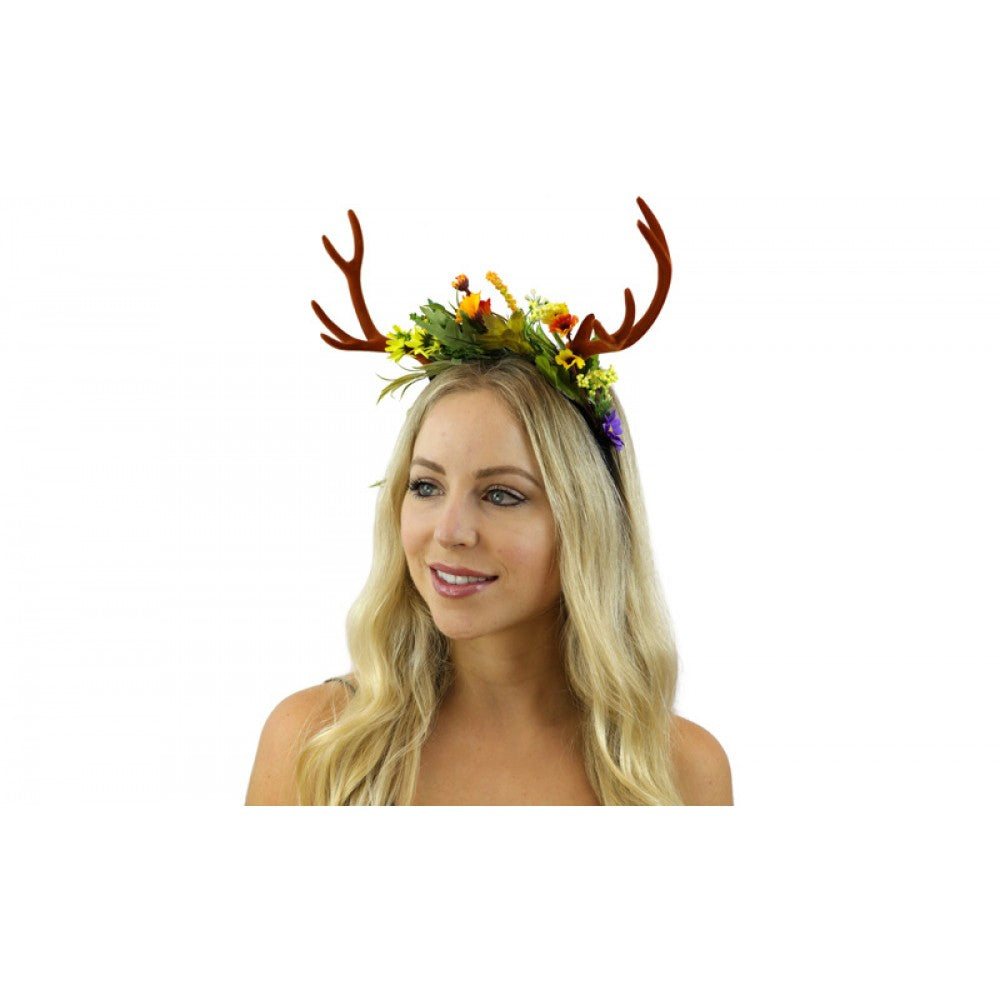 Spring Floral Antler Headband