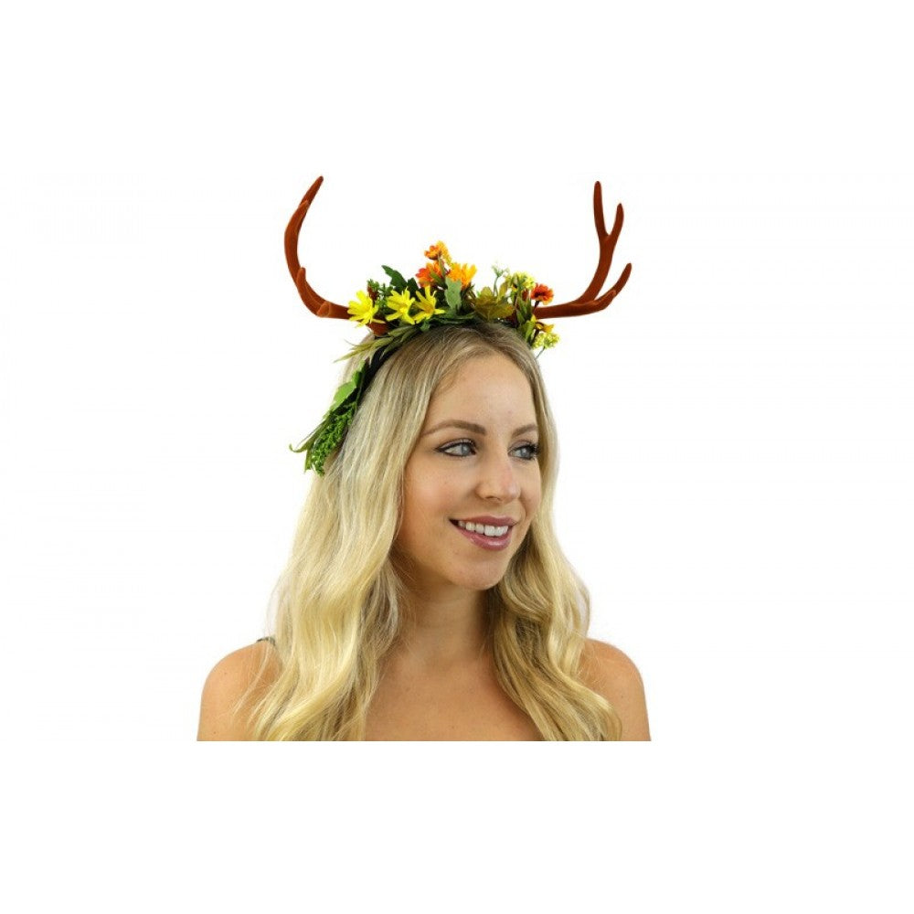 Spring Floral Antler Headband