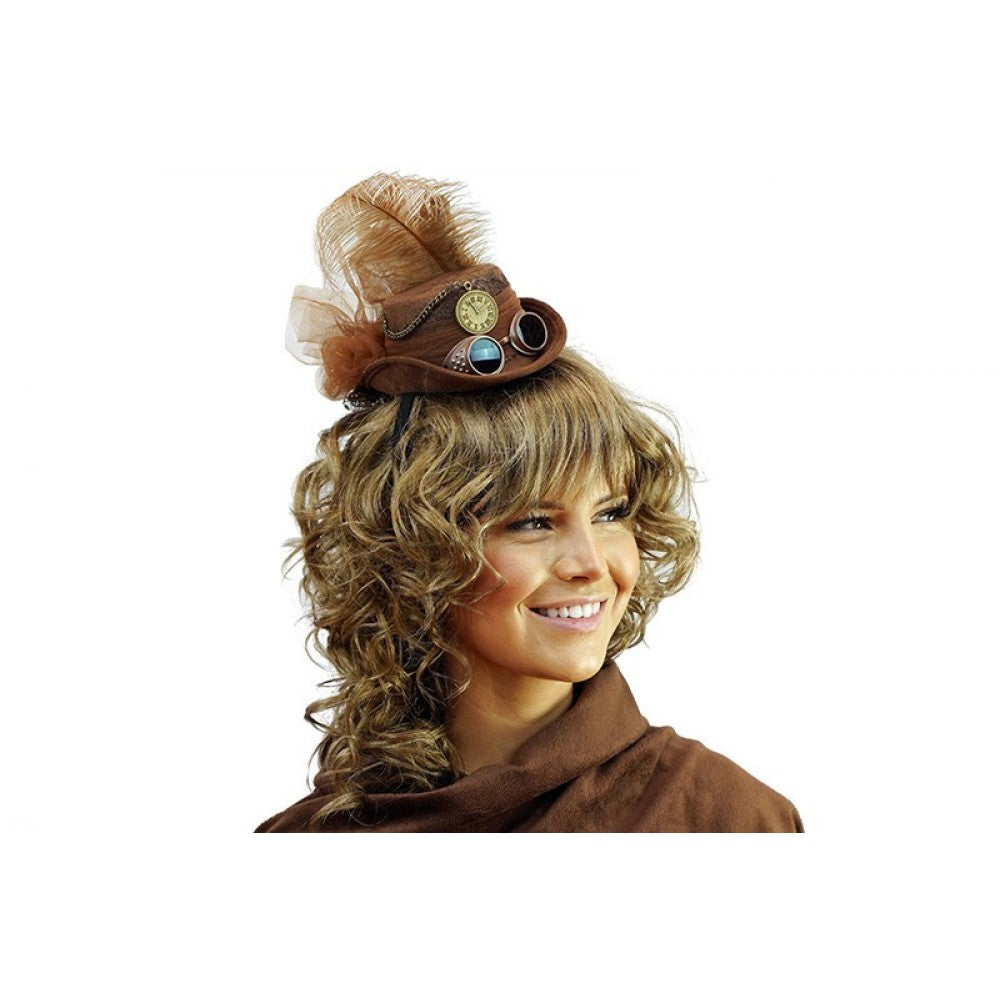 Steampunk Clip-on Hat - Brown