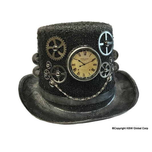 Steampunk Clock Hat - Silver