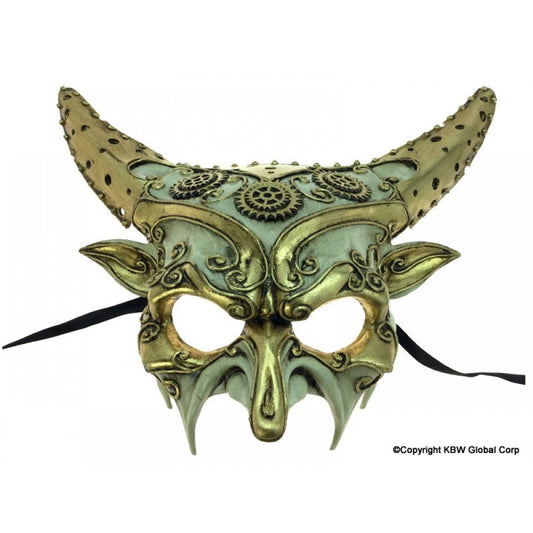 Steampunk Devil Mask - Gold